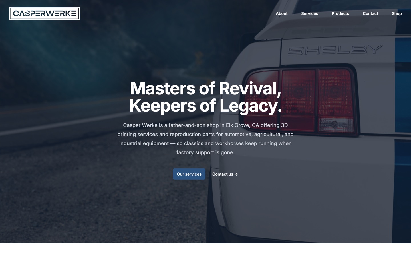 Screenshot of the Casper Werke homepage